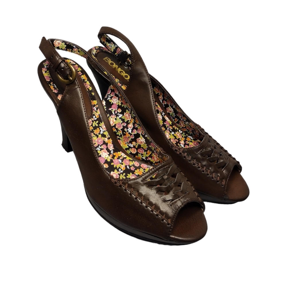 Bongo Open Toe Woven Heels - Size 9